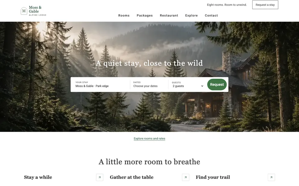 Boutique Hotel Website template preview