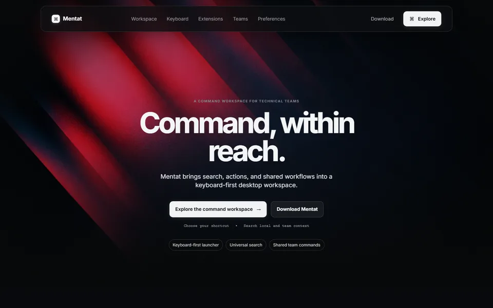 Developer Tool Website template preview