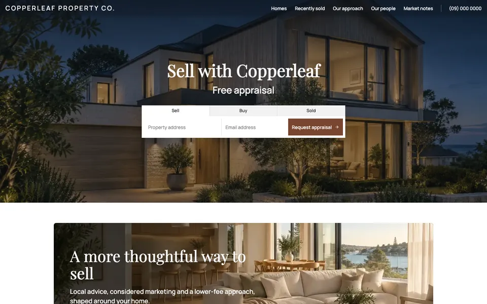 Real Estate Website template preview