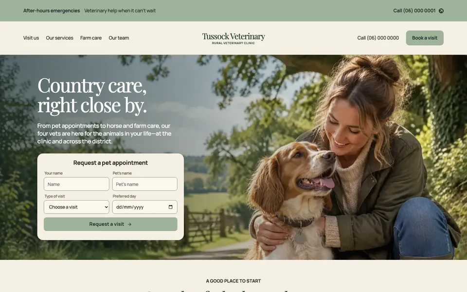 Vet Clinic Website template preview