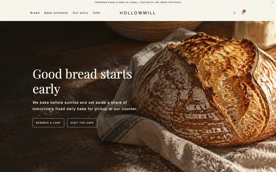 Bakery Website template preview